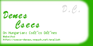 denes csecs business card